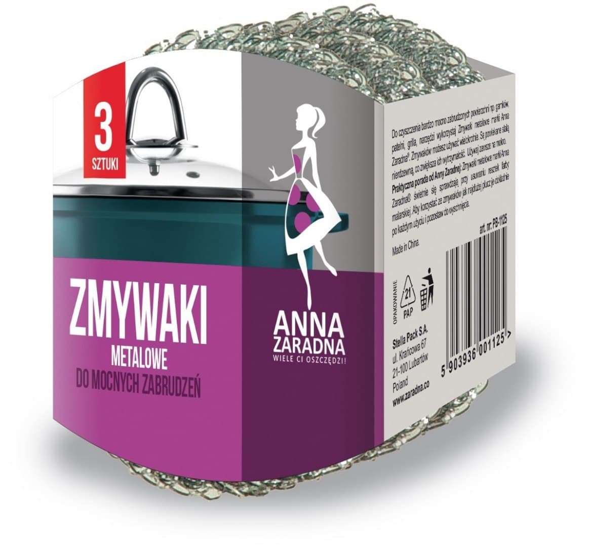 

ANNA ZARADNA Zmywaki metalowe 1op.-3szt.