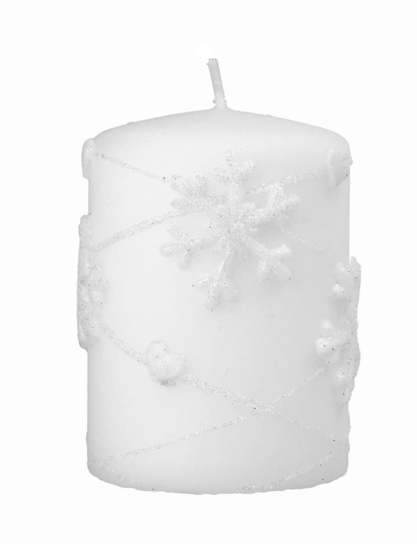 

Artman Boże Narodzenie Świeca ozdobna Snowflakes biały - walec mały 1szt