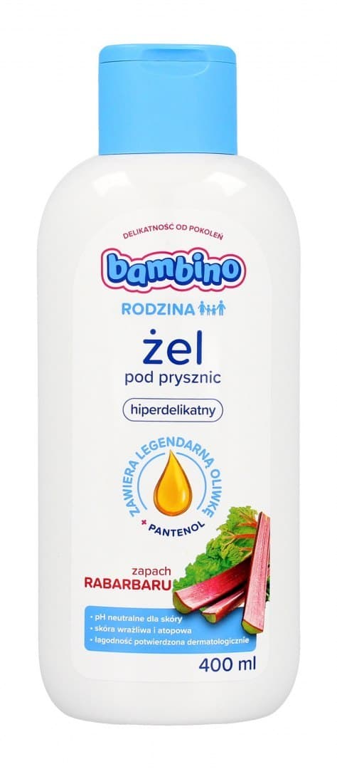 

Bambino Rodzina Żel pod prysznic hiperdelikatny - zapach Rabarbaru 400ml