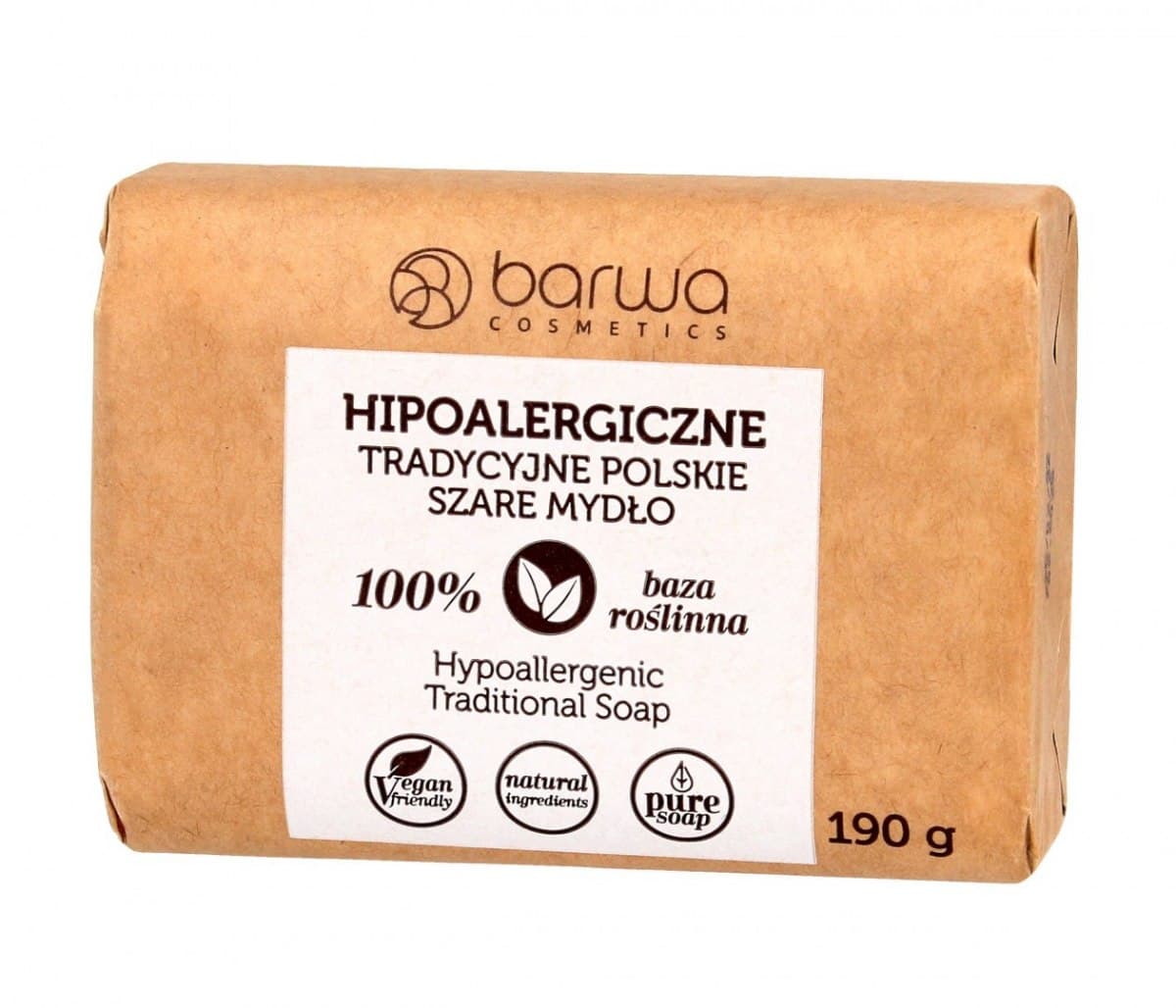 

Barwa Hipoalergiczna Szare Mydło tradycyjne polskie w kostce 190g