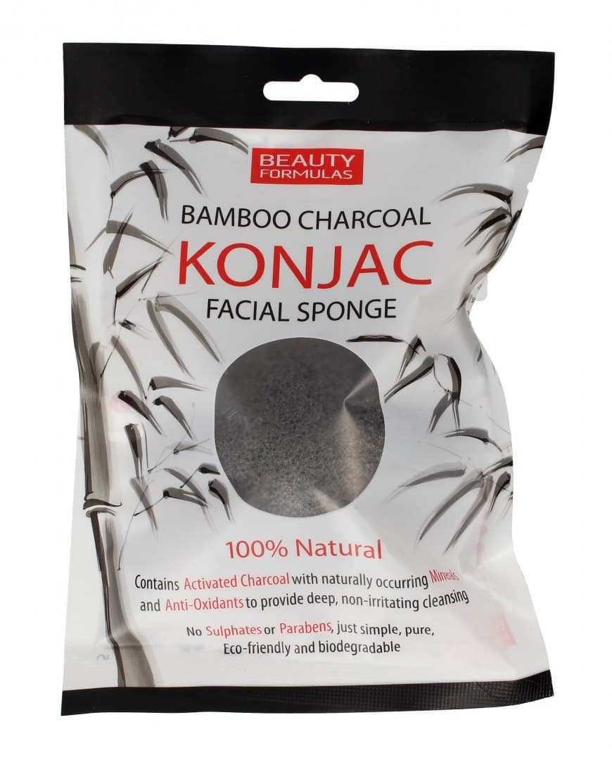 

Beauty Formulas Charcoal Gąbka bambusowa do mycia twarzy z aktywnym węglem