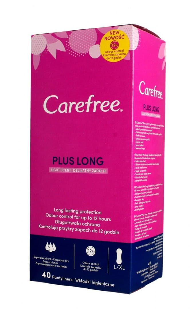 

Carefree Plus Long Wkładki higieniczne Light Scent - delikatny zapach 1op.-40szt