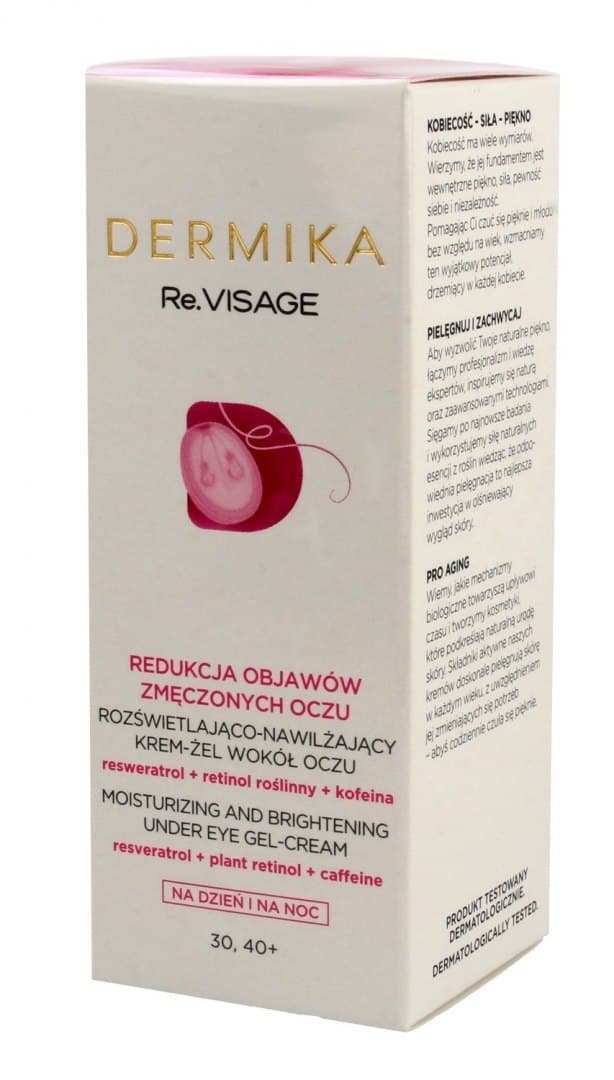 

Dermika Re.Visage 30,40+ Rozświetlająco-nawilżający Krem-żel wokół oczu 15ml