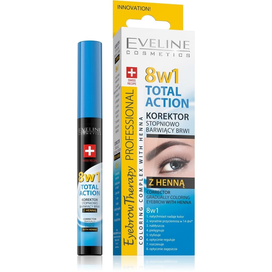 

Eveline Eyebrow Professional Korektor do brwi z henną Total Action 8w1