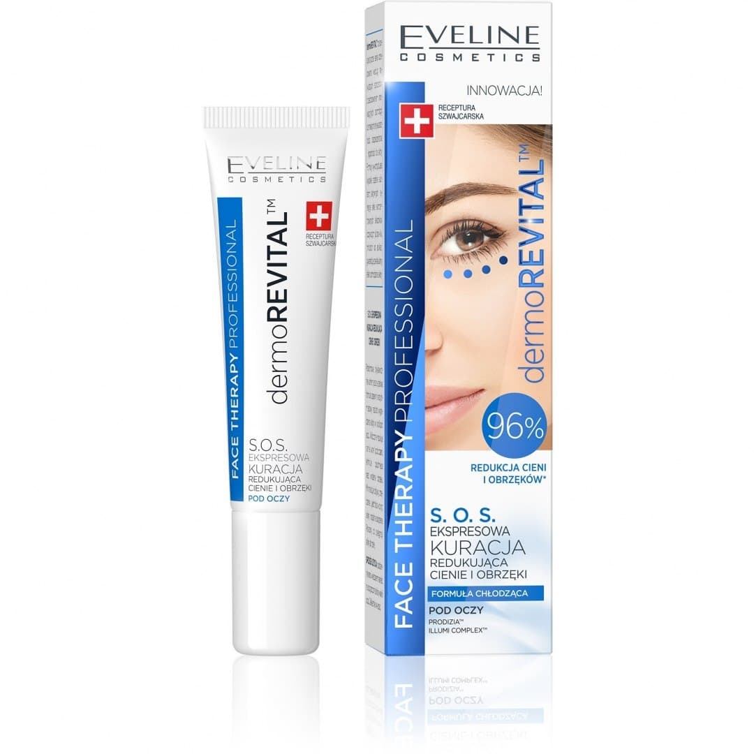 

Eveline Face Therapy Professional Kuracja S.O.S.redukująca cienie i obrzęki pod oczami Dermo revital 15ml