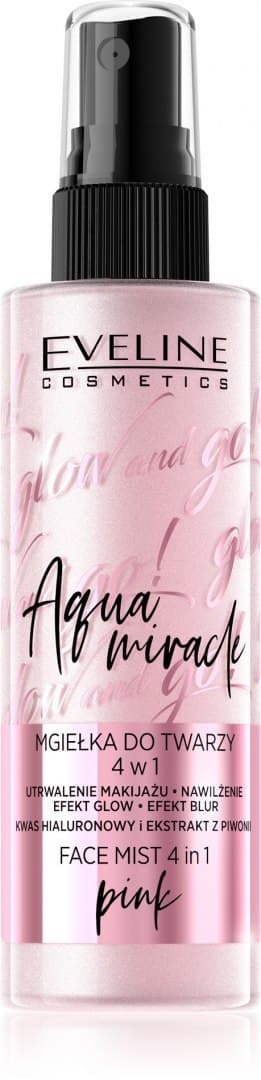 

Eveline Glow and Go! Aqua Miracle Mgiełka utrwalająca do twarzy 4w1 nr 02 pink 110ml