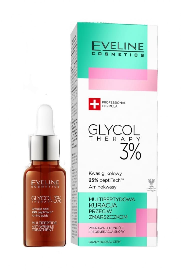 

Eveline Glycol Therapy 3% Multipeptydowa Kuracja przeciw zmarszczkom 18ml