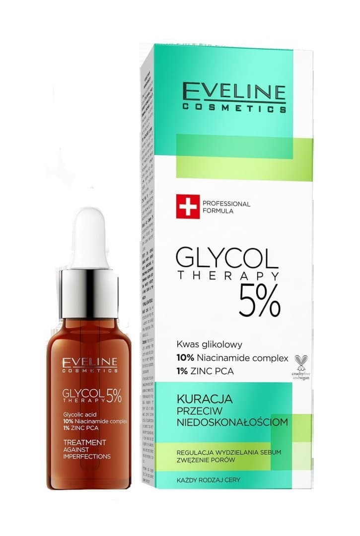 

Eveline Glycol Therapy 5% Kuracja przeciw niedoskonałościom 18ml