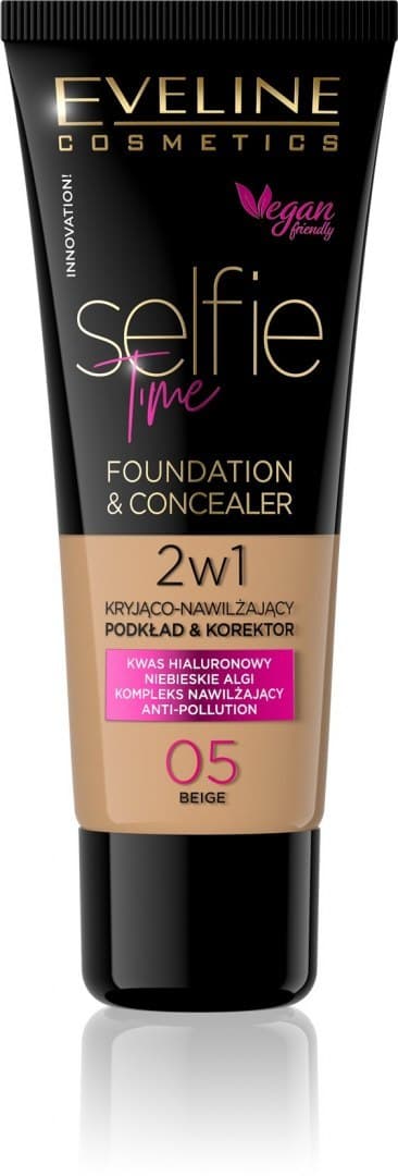 

Eveline Selfie Time Podkład 2w1 kryjąco-nawilżający nr 05 Beige 30ml