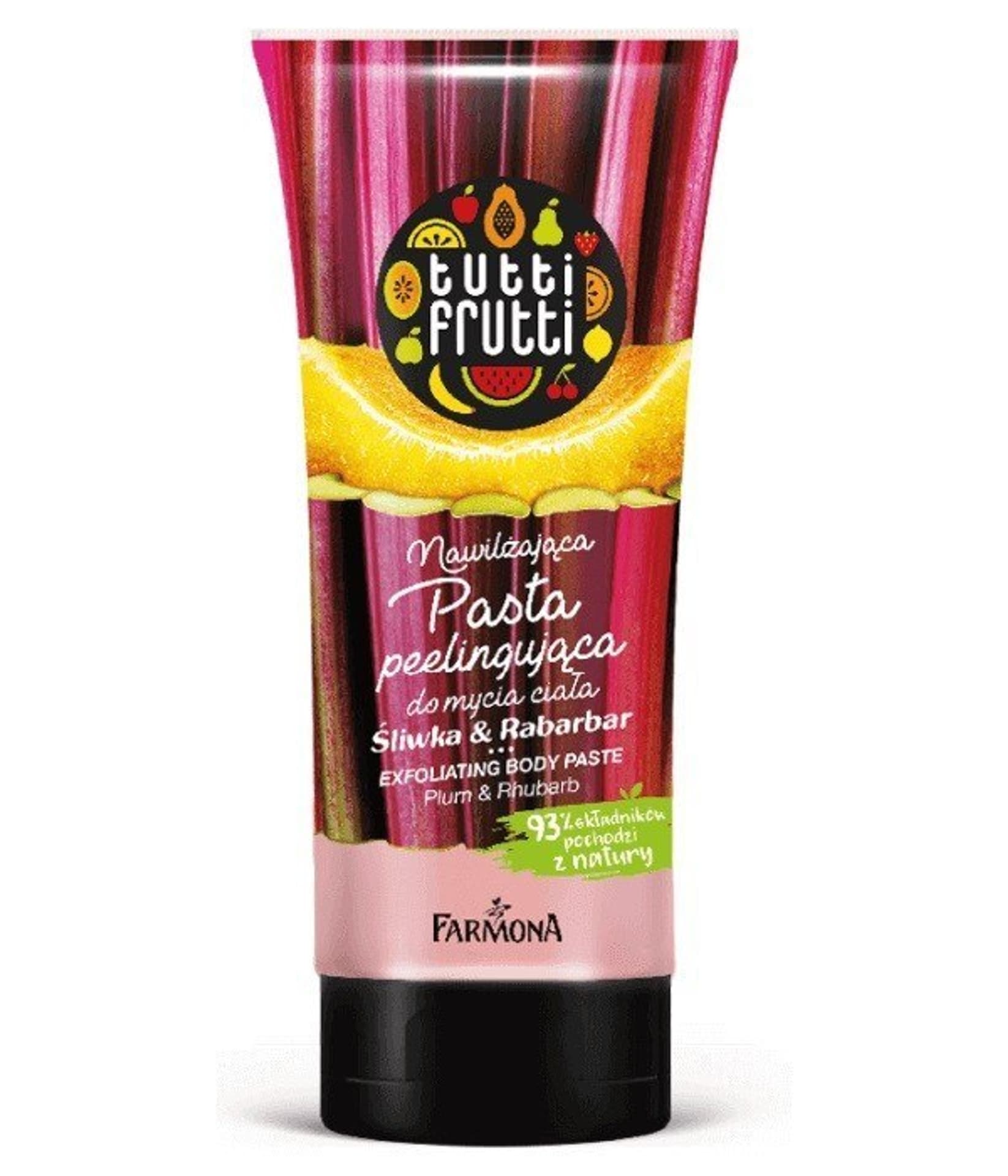 

Farmona Tutti Frutti Nawilżająca Pasta peelingująca do mycia ciała Śliwka & Rabarbar 200g