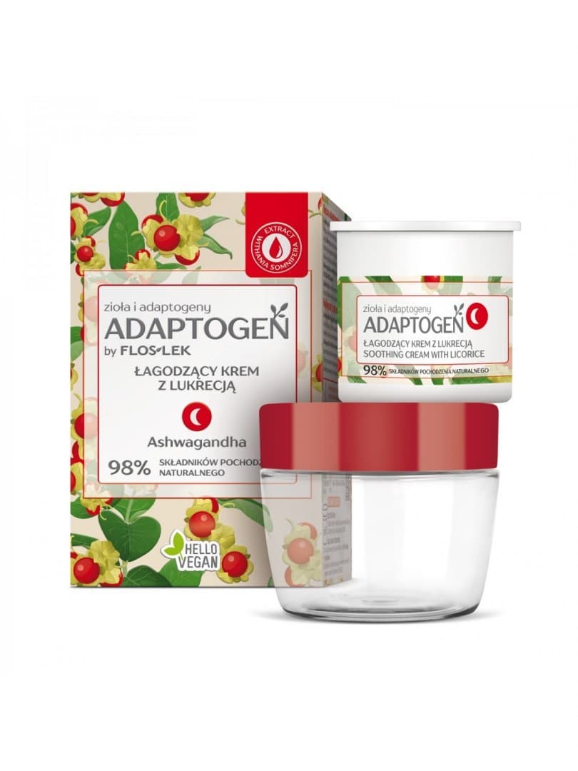 

Floslek Adaptogen Łagodzący Krem z lukrecją na noc - ECO zestaw (słoik + wkład) 50ml