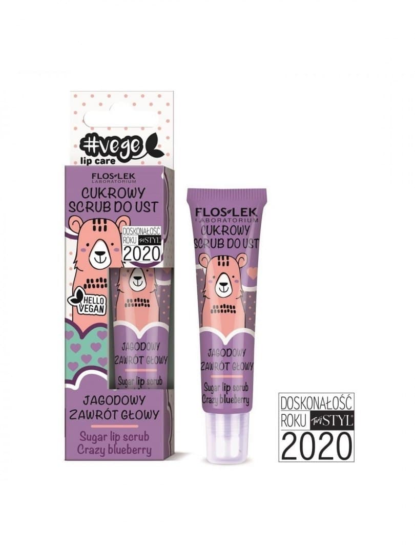 

Floslek VEGE LIP CARE Cukrowy scrub do ust jagodowy zawrót głowy 14 g