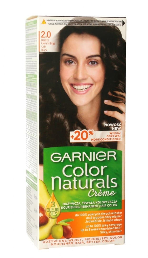 

Garnier Color Naturals Krem koloryzujący nr 2.0 Bardzo Ciemny Brąz 1op.