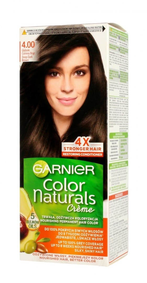 

Garnier Color Naturals Krem koloryzujący nr 4.00 Głęboki Ciemny Brąz 1op