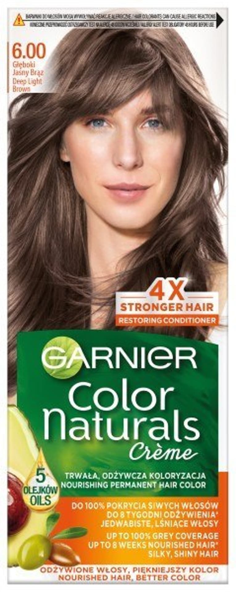 

Garnier Color Naturals Krem koloryzujący nr 6.00 Głęboki Jasny Brąz 1op