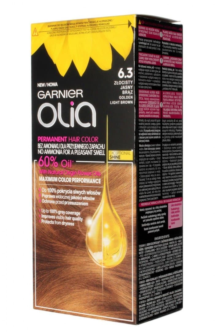 

Garnier Olia Farba do włosów nr 6.3 Złocisty Jasny Brąz 1op.