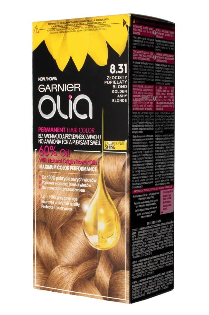 

Garnier Olia Farba do włosów nr 8.31 Złocisty Popielaty Blond 1op.