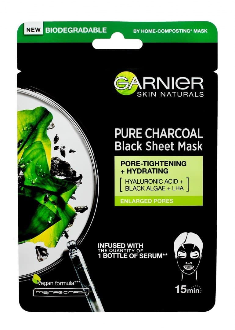 

Garnier Skin Naturals Pure Charcoal Maska w płacie Black Tissue - Czarna Alga 28g