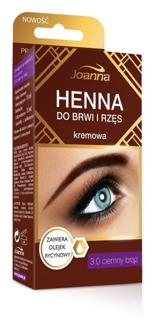 

Joanna Henna do brwi i rzęs w kremie - Ciemny Brąz