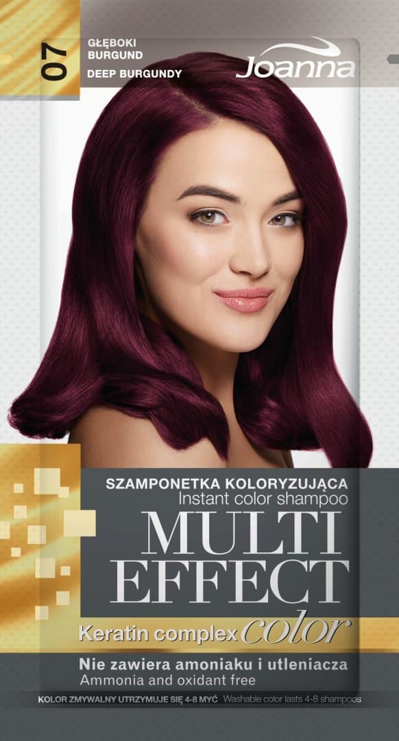 

Joanna Multi Effect Color Keratin Complex Szamponetka 07 Głęboki Burgund 35g