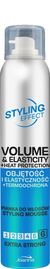 

Joanna Styling Effect Pianka do włosów Objętość i Elastyczność+termoochrona extra strong 150ml