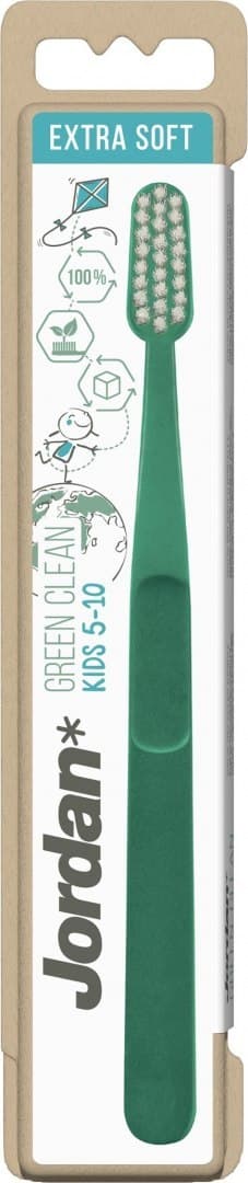 

Jordan Green Clean Szczoteczka do zębów dla dzieci 5-10 lat - extra soft (mix kolorów) 1szt, Mix kolorów) 1sz