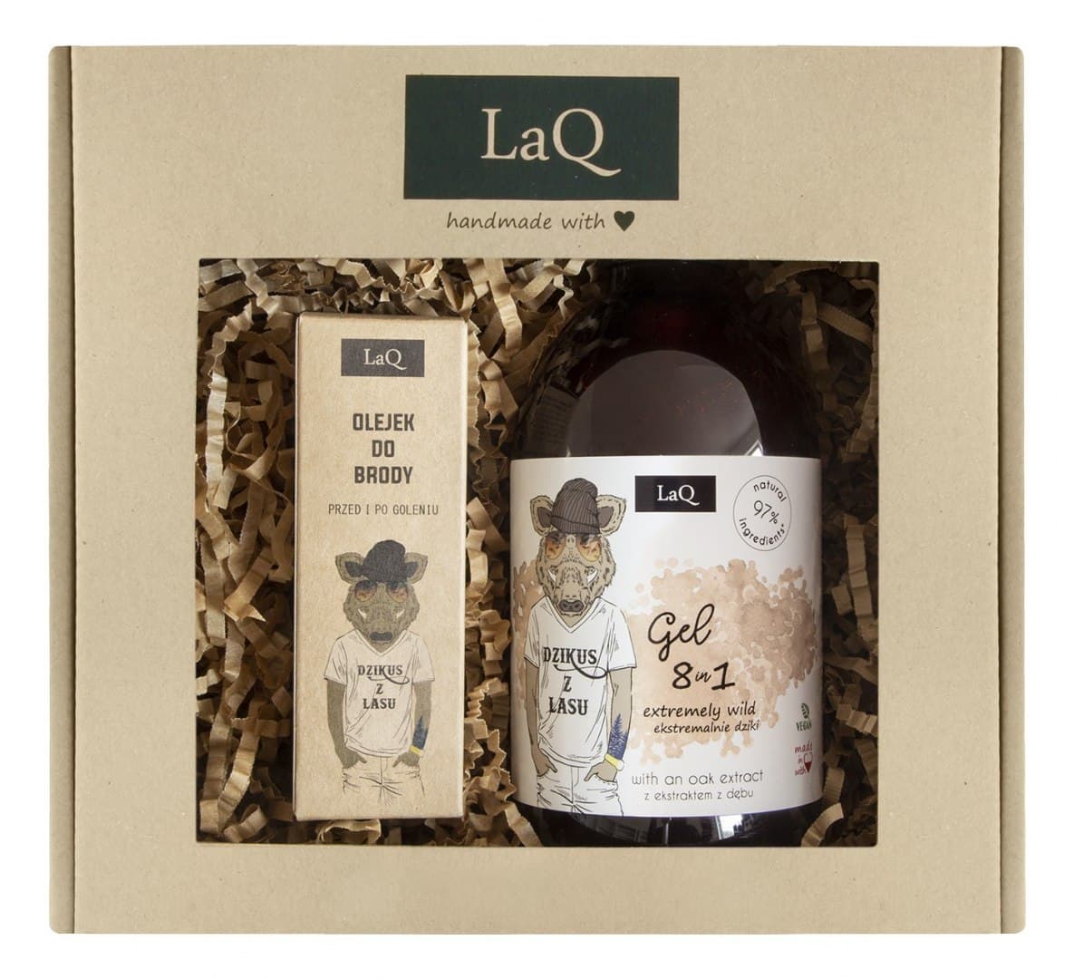 

LaQ Zestaw dla mężczyzn Dzik - Żel pod prysznic 500ml+Olejek do brody 30ml