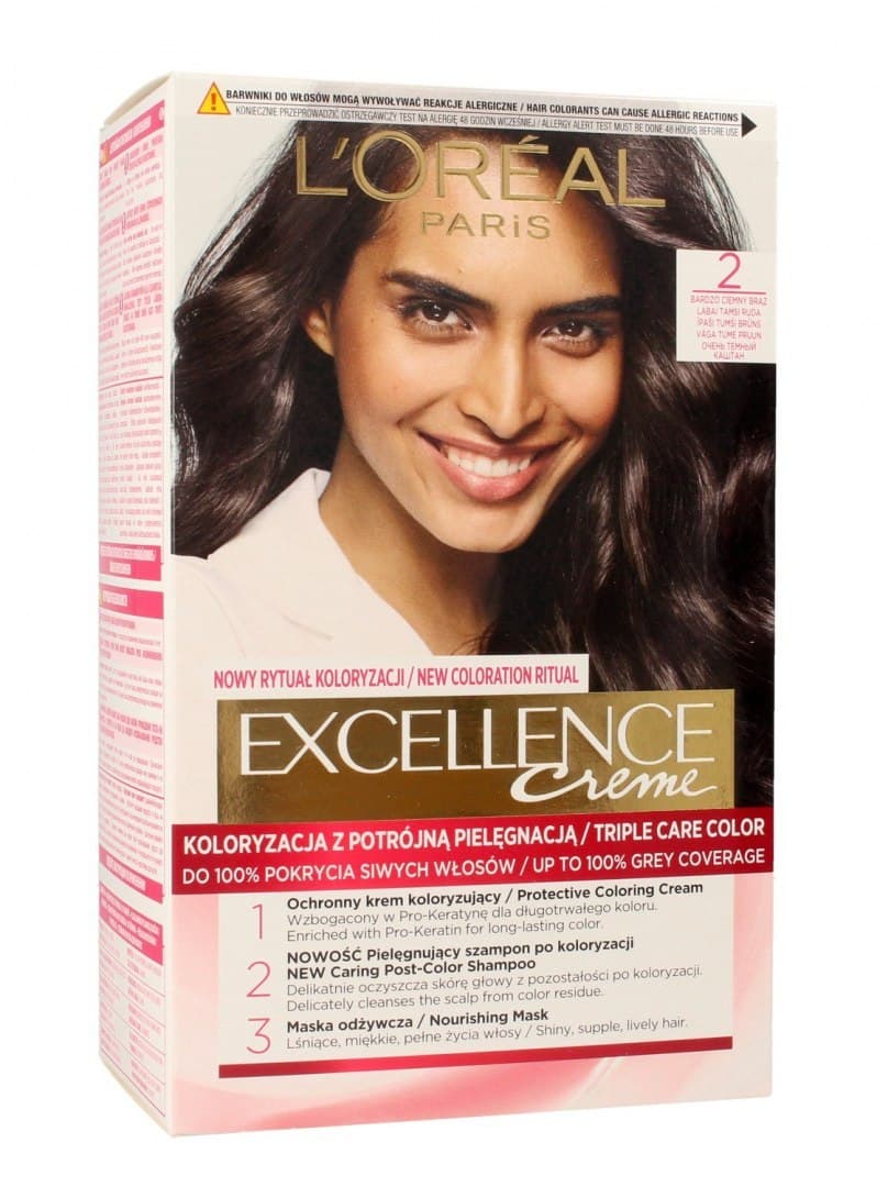 

Loreal Excellence Creme Krem koloryzujący 2 Bardzo Ciemny Brąz 1op.