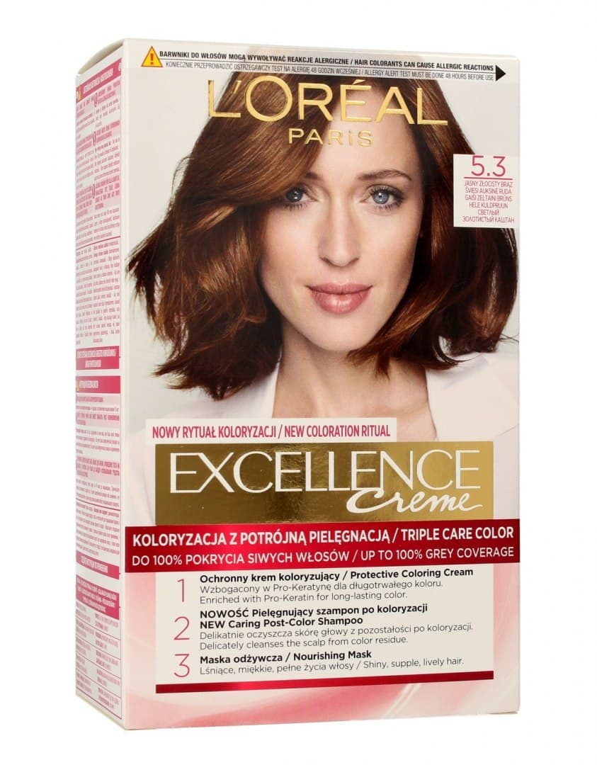 

Loreal Excellence Creme Krem koloryzujący 5.3 Jasny Złocisty Brąz 1op.