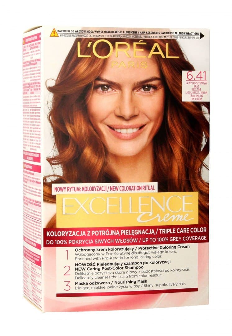 

Loreal Excellence Creme Krem koloryzujący 6,41 Jasny Bursztynowy Brąz