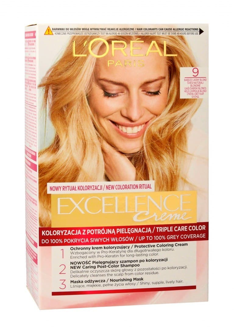 

Loreal Excellence Creme Krem koloryzujący 9 bardzo jasny blond