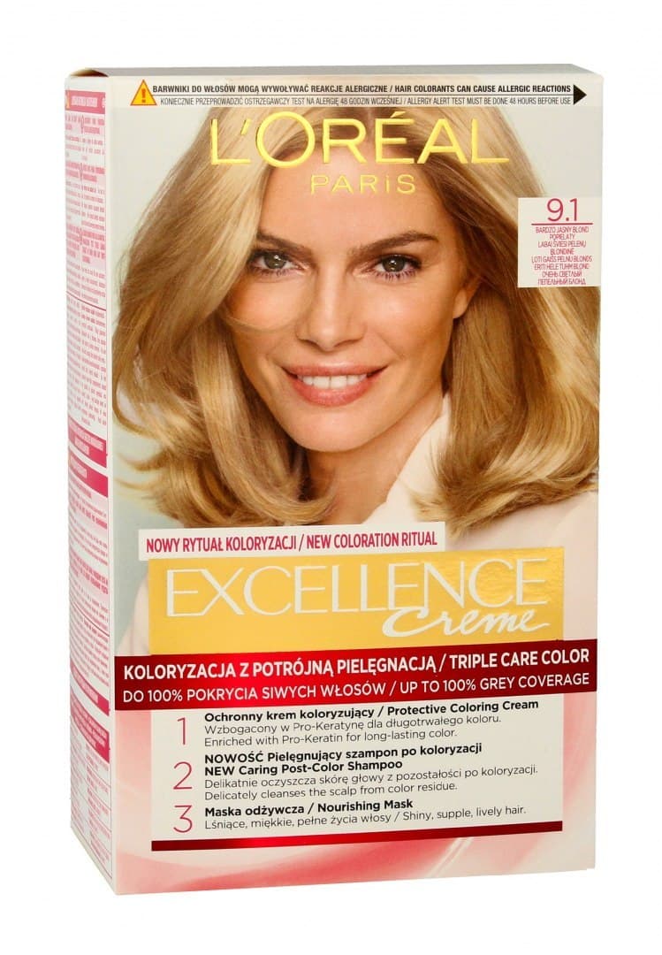 

Loreal Excellence Creme Krem koloryzujący 9.1 bardzo jasny blond popielaty