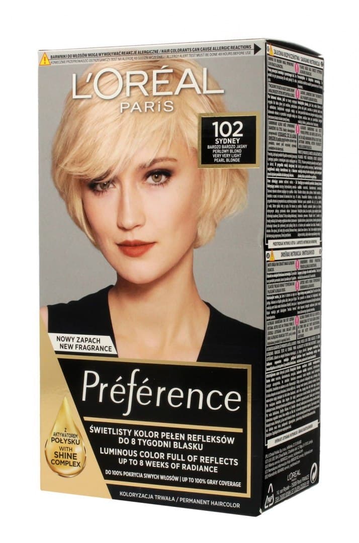 

Loreal Feria Preference Bardzo Jasny Blond Perłowy 102