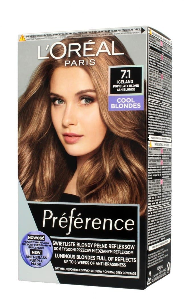 

Loreal Farba Recital Preference L 7.1 Popielaty Blond