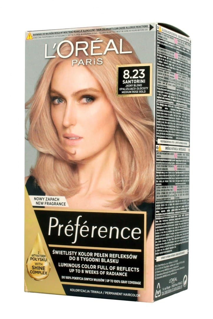

Loreal Farba Recital Preference 8.23 Jasny Blond Opalizująco Złocisty 1op.