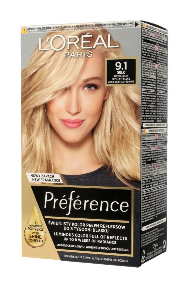 

Loreal Farba Recital Preference Z 9.1 Bardzo Jasny Blond Popielaty