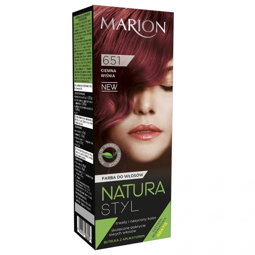 

Marion Farba do włosów Natura Styl nr 651 ciemna wiśnia