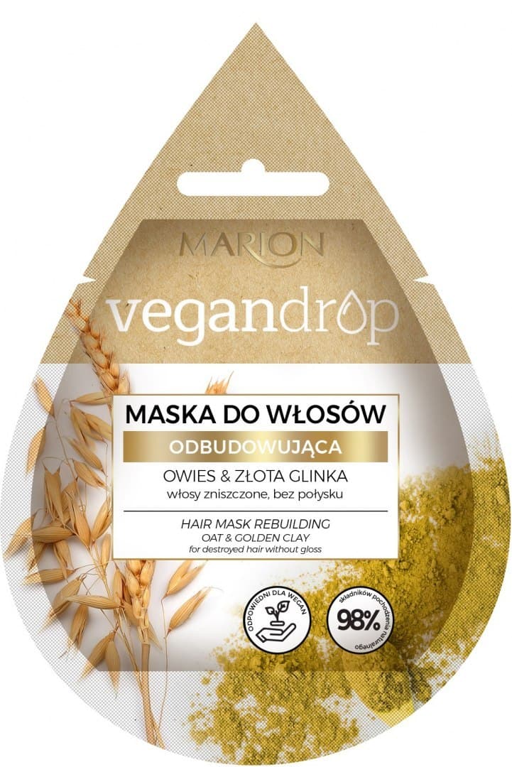 

Marion Vegan Drop Maska do włosów odbudowująca Owies & Złota Glinka 20ml