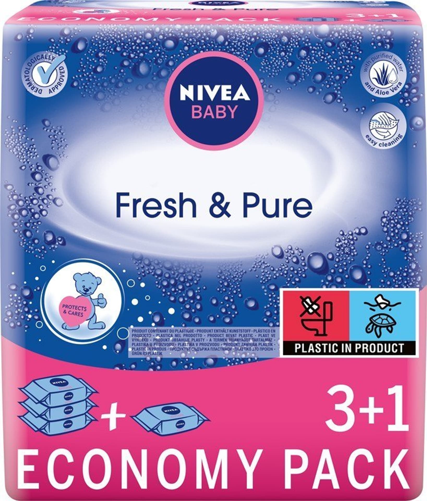 

Nivea Baby Chusteczki Pure & Fresh 3+1 (4 x 63 szt)
