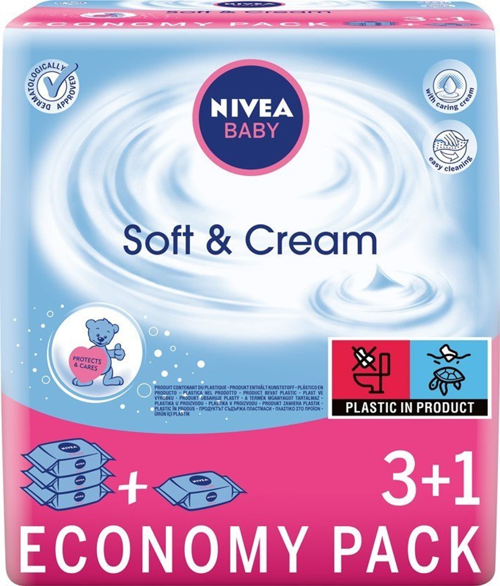 

Nivea Baby Chusteczki Soft & Cream 63szt x 4 (3+1)