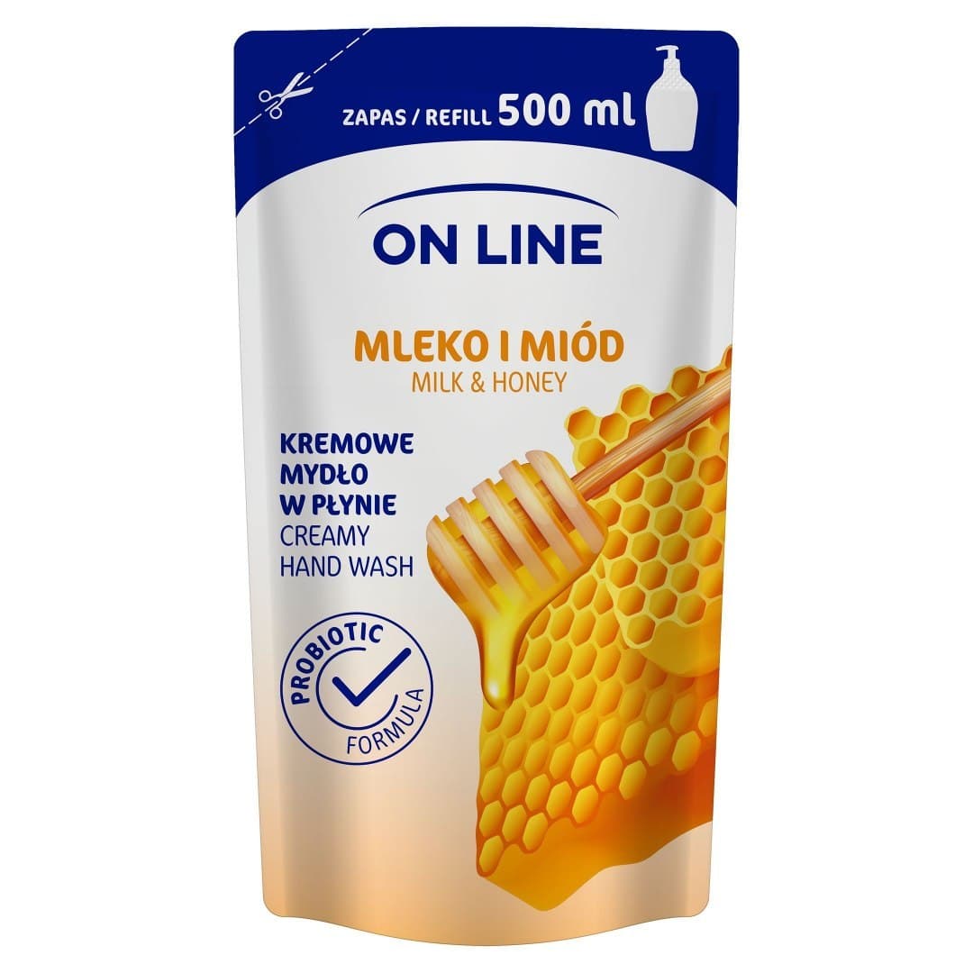 

On Line Mydło kremowe w płynie Mleko i Miód - uzupełnienie 500ml