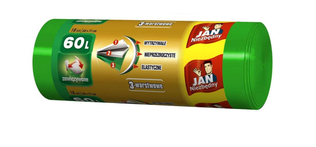 

Sarantis Jan Niezbędny Worki na śmieci LD 3-warstwowe 60 L 18szt.