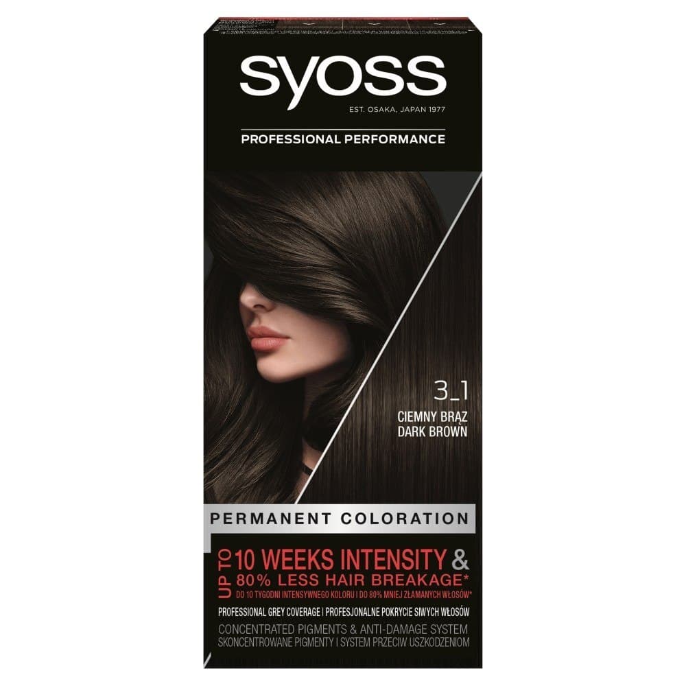 

Schwarzkopf Syoss Farba do włosów Ciemny Brąz nr 3-1 1op.