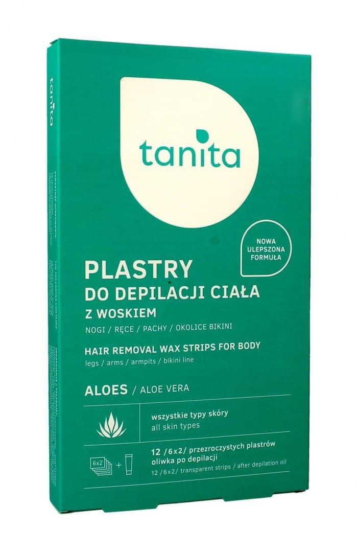 

Tanita Plastry do depilacji ciała z woskiem Aloes 1 op.-12szt