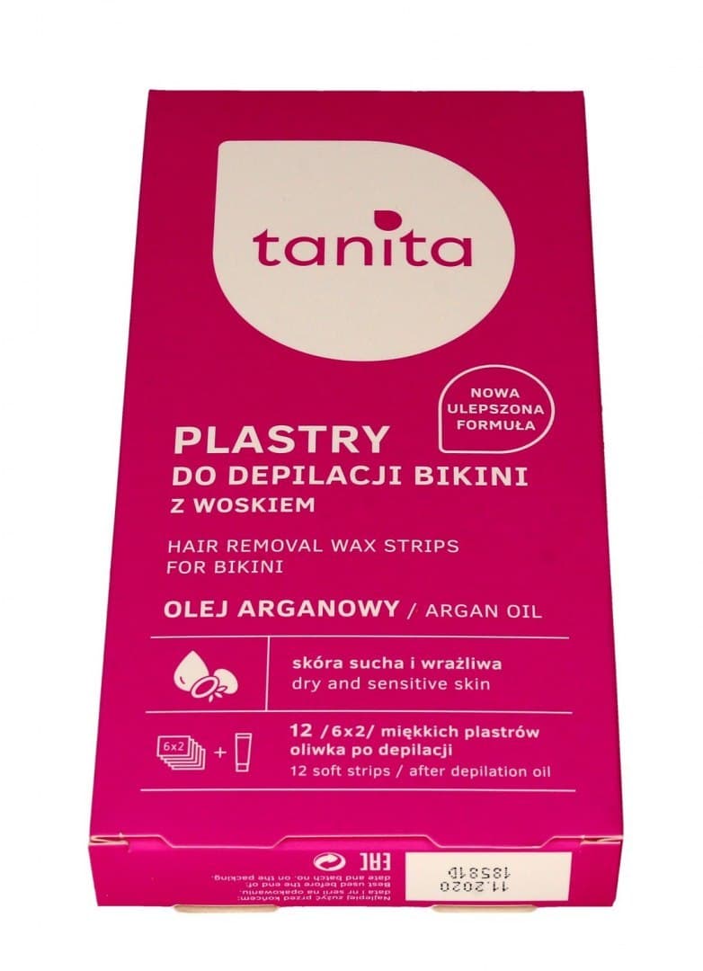 

Tanita Plastry z woskiem do depilacji bikini z olejem arganowym 1op.-12szt