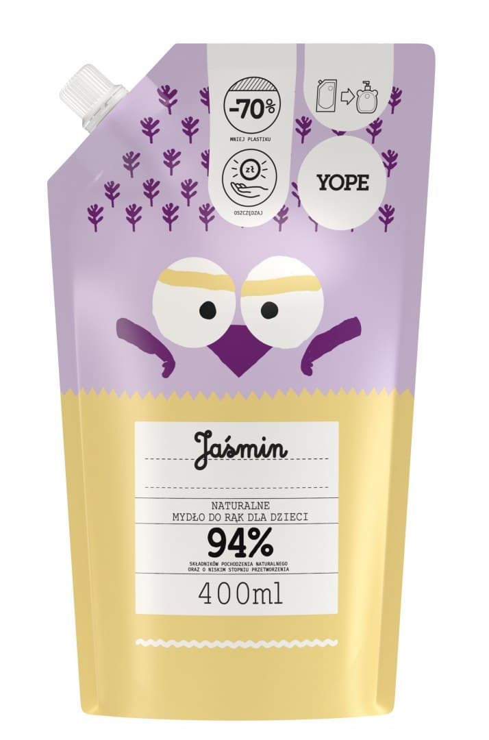 

YOPE Naturalne Mydło do rąk dla dzieci - JAŚMIN - zapas 400ml