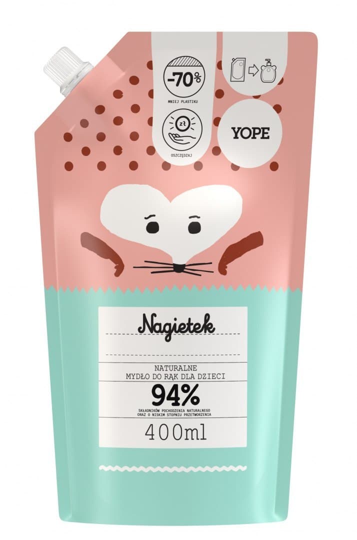 

Yope Naturalne Mydło do rąk dla dzieci - NAGIETEK - zapas 400ml