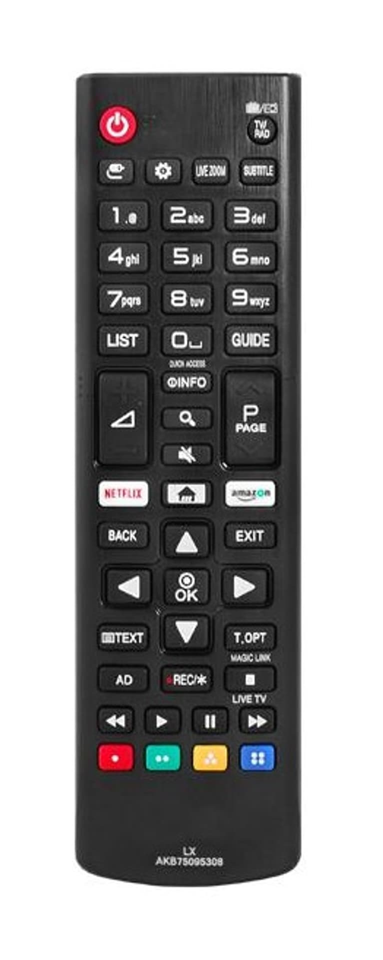 

Pilot do LG AKB75095308 (Smart, Netflix, Amazon). (1LM)