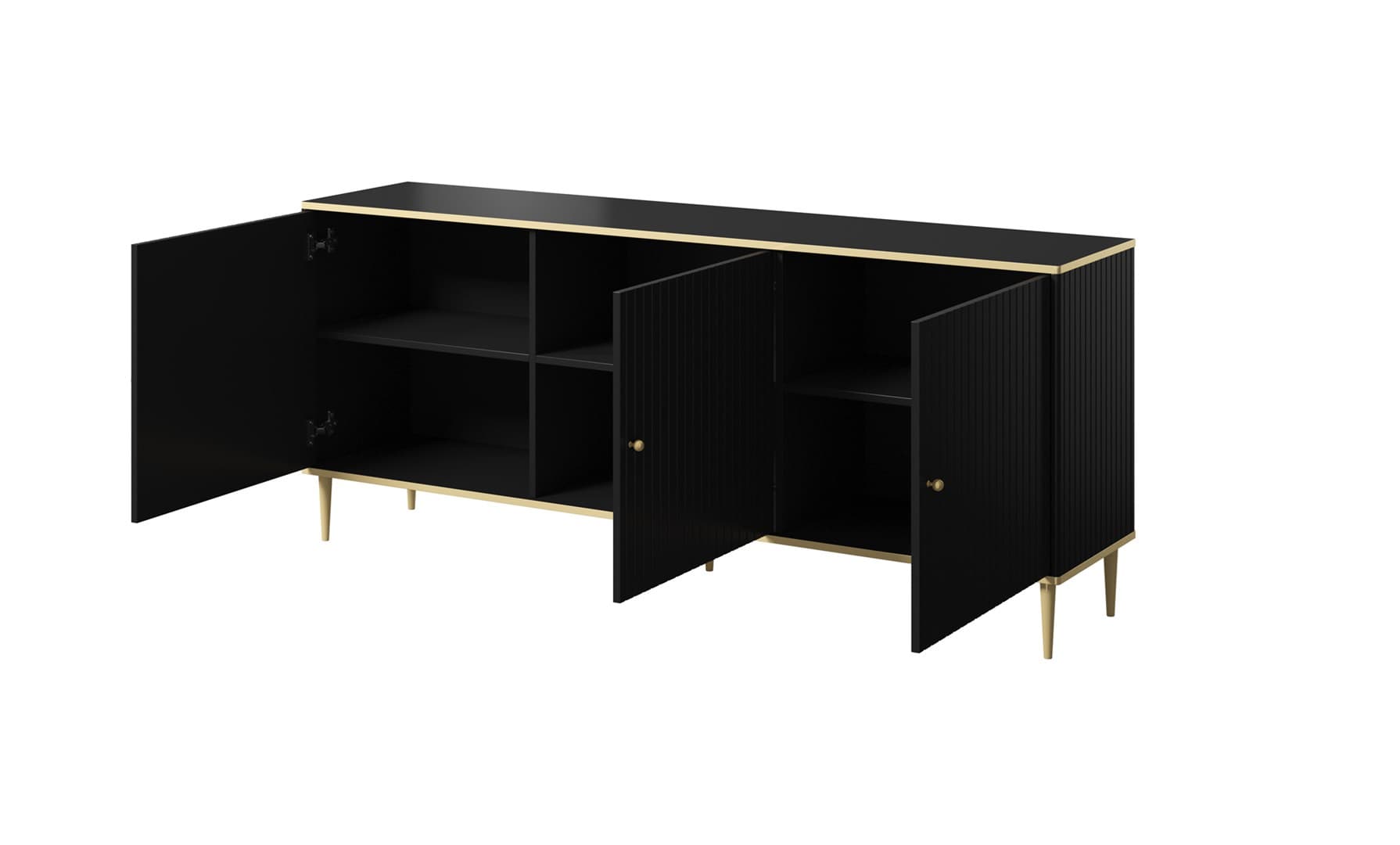 

Komoda GLAMOUR 180x40x75,5 czarny mat + złoty