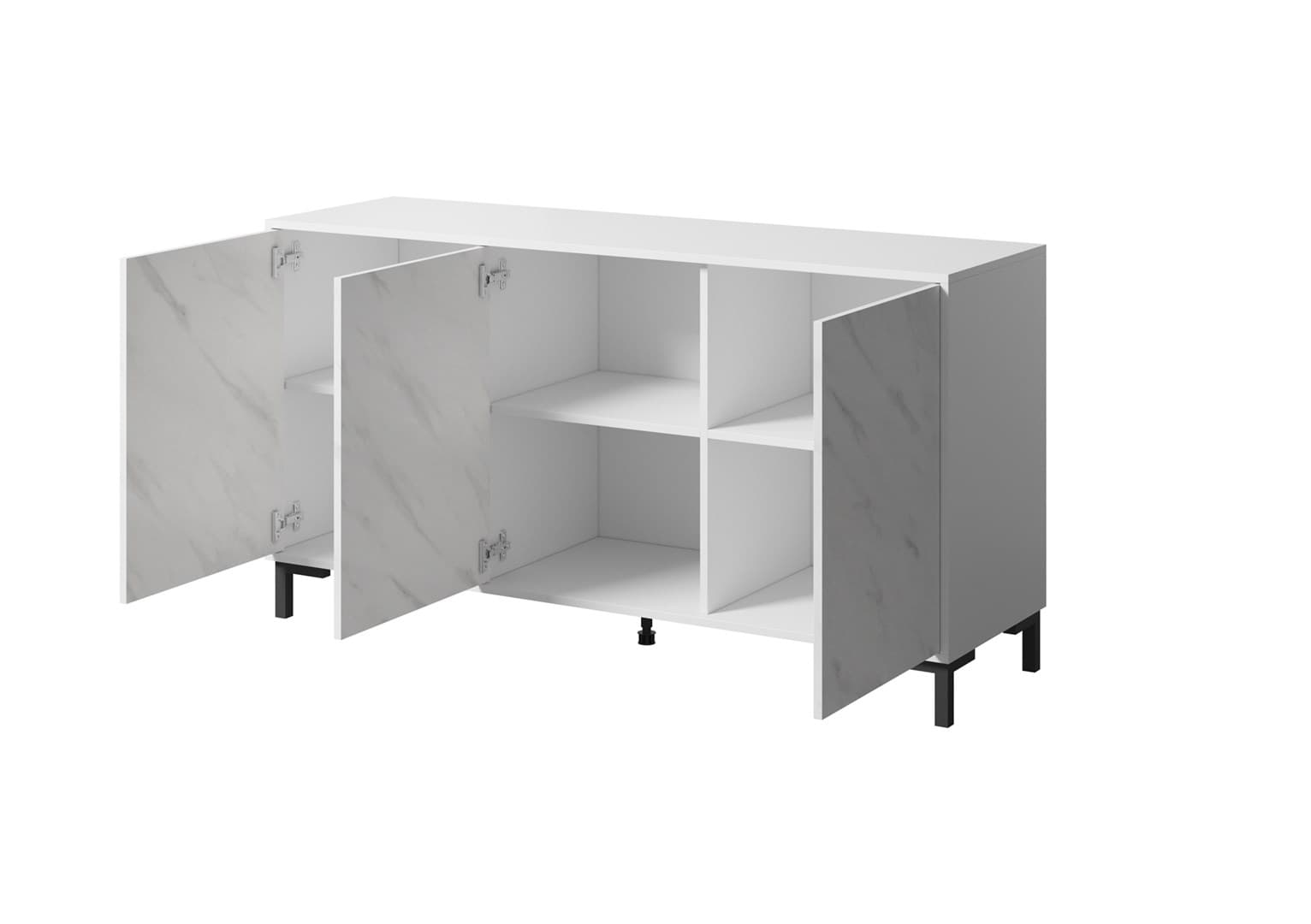 

Komoda MARMO 3D 150x45xH80,5 biały mat/marmur biały